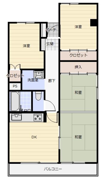 リベラル田代　分譲マンション4階角部屋　リフォーム済 