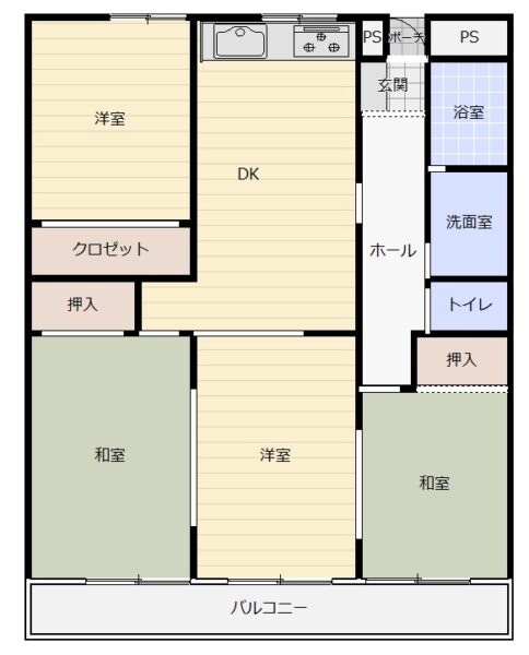 宮崎市　中古分譲マンション　リベラル一ッ葉5階部分 