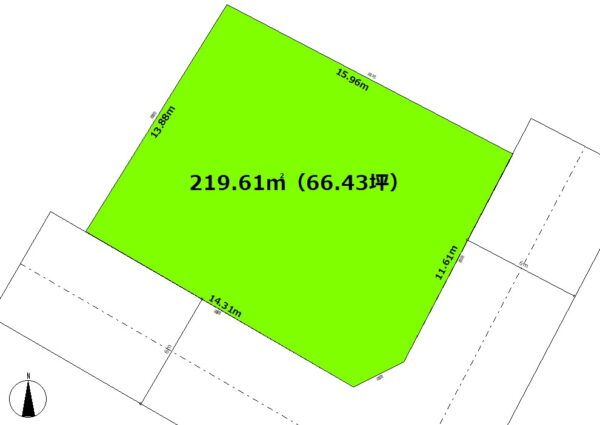 三股町樺山土地　66坪整形地 