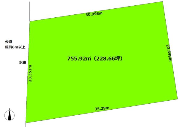 佐土原町上田島土地　228坪　春田バイパス乗り口付近 