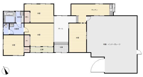 国富町深年　中古戸建　インナーガレージ付　移住・スローライフ・農地利用希望者向き 居宅の外、物置（軽量鉄骨造スレートぶき平家建70.40㎡）・車庫（木造ビニール板ぶき平家建23.87㎡）